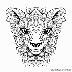 Artistic Abstract Sheep Head Coloring Pages 1
