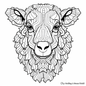 Artistic Abstract Sheep Head Coloring Pages 2
