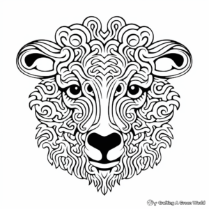 Artistic Abstract Sheep Head Coloring Pages 4