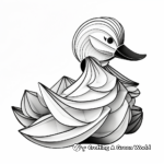 Artistic Japanese Paper Duck Coloring Pages 2