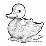 Artistic Japanese Paper Duck Coloring Pages 3
