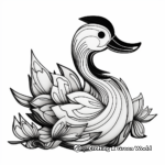 Artistic Japanese Paper Duck Coloring Pages 4