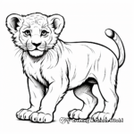 Artistic Lion Cub Coloring Pages for Adults 1