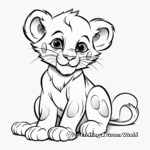 Artistic Lion Cub Coloring Pages for Adults 2