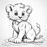 Artistic Lion Cub Coloring Pages for Adults 3