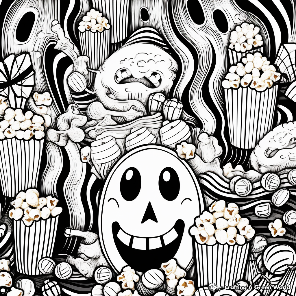 Artistic Popcorn Texture Coloring Pages for Artists 1
