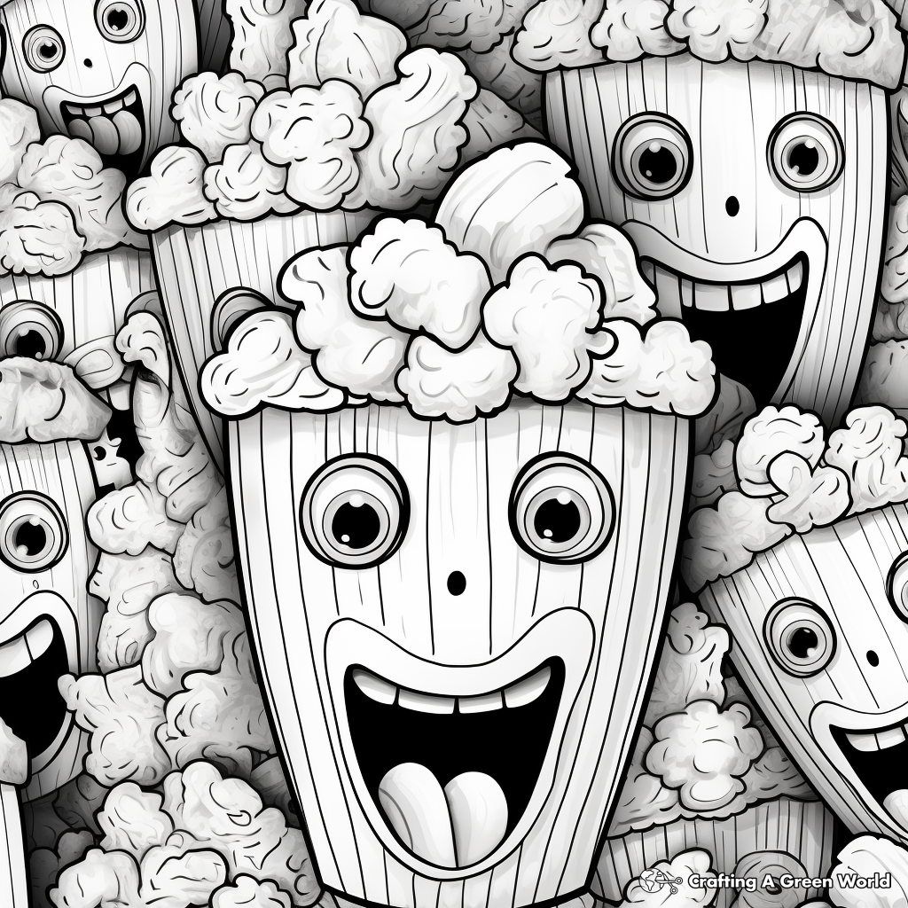 Artistic Popcorn Texture Coloring Pages for Artists 2