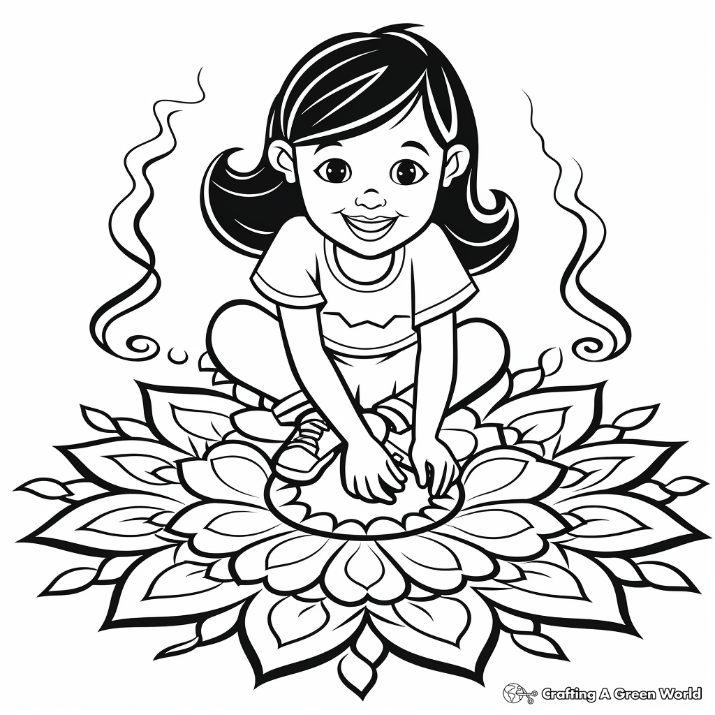 Artistic Rangoli Designs Coloring Pages 3