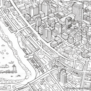 Attractive City Map Coloring Pages 4