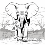 Authentic African Elephant Coloring Pages 3