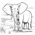 Authentic African Elephant Coloring Pages 4