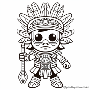 Aztec Gods and Creatures Coloring Pages 1