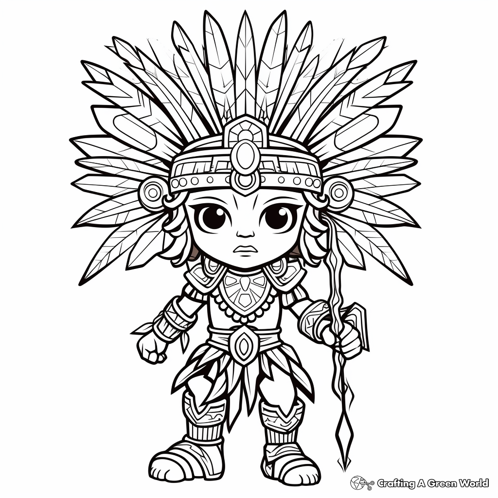 Aztec Gods and Creatures Coloring Pages 2