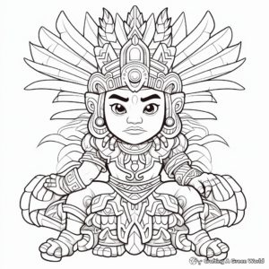 Aztec Gods and Creatures Coloring Pages 3