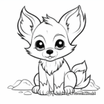 Baby Fox in a Forest Coloring Pages 2