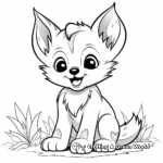 Baby Fox in a Forest Coloring Pages 4