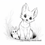Baby Fox Playing with Mother Fox Coloring Pages 4