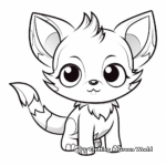 Baby Kawaii Fox Learning to Walk Coloring Pages 3