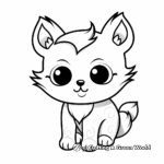 Baby Kawaii Fox Learning to Walk Coloring Pages 4
