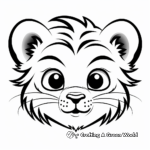 Baby Tiger Face Coloring Pages 2