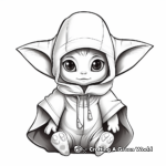 Baby Yoda Using The Force Coloring Pages 2