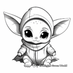 Baby Yoda's Emotional Expressions Coloring Pages 2