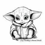 Baby Yoda's Emotional Expressions Coloring Pages 4