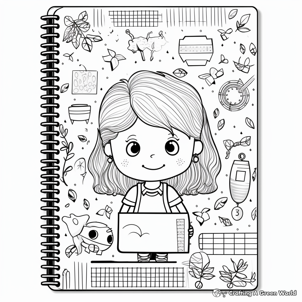 Back-to-School Theme Binder Cover Coloring Pages 1