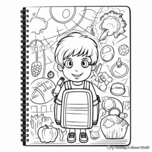 Back-to-School Theme Binder Cover Coloring Pages 2