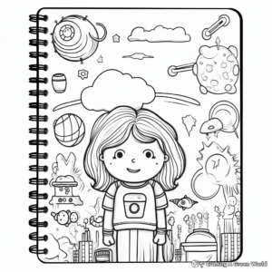 Back-to-School Theme Binder Cover Coloring Pages 3