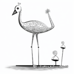 Balancing Act with Flamingo Coloring Pages 2