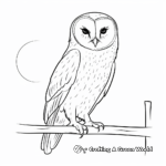 Barn Owl and Full Moon Mystery Coloring Pages 1