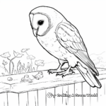Barn Owl and Mouse Prey Coloring Pages 1