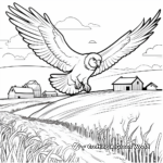 Barn Owl Hunting Action Coloring Pages 1