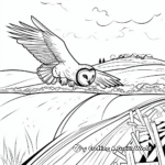 Barn Owl Hunting Action Coloring Pages 2