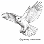 Barn Owl in Flight Coloring Pages 2