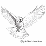Barn Owl in Flight Coloring Pages 4