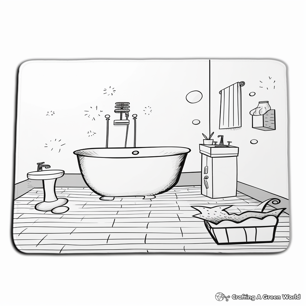 Bathroom Rug and Accessories Coloring Pages 2