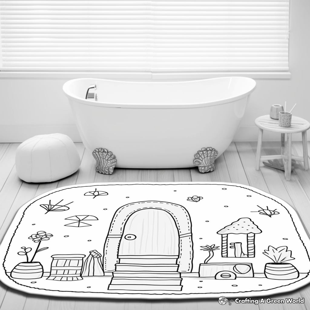 Bathroom Rug and Accessories Coloring Pages 3