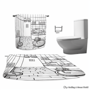 Bathroom Rug and Accessories Coloring Pages 4