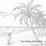 Beach Scene with Palm Trees Coloring Pages 2