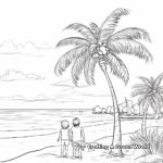 Beach Scene with Palm Trees Coloring Pages 3