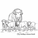 Beautiful Bison Herd Coloring Sheets 3