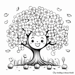 Beautiful Cherry Blossom Trees Coloring Pages 3