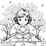 Beautiful Cherry Blossom Trees Coloring Pages 4