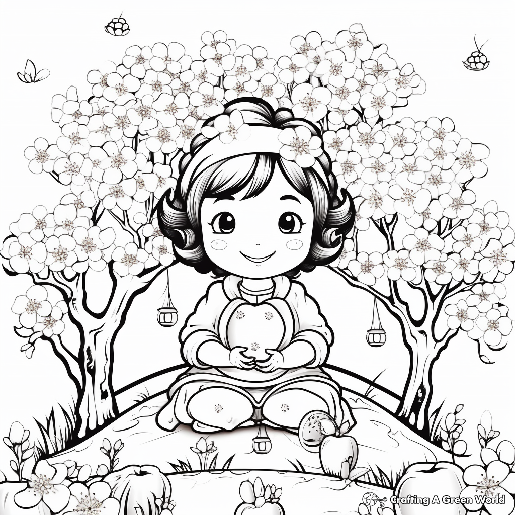 Beautiful Cherry Blossom Trees Coloring Pages 4