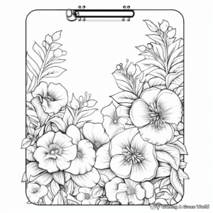 Beautiful Floral Binder Cover Coloring Pages 1