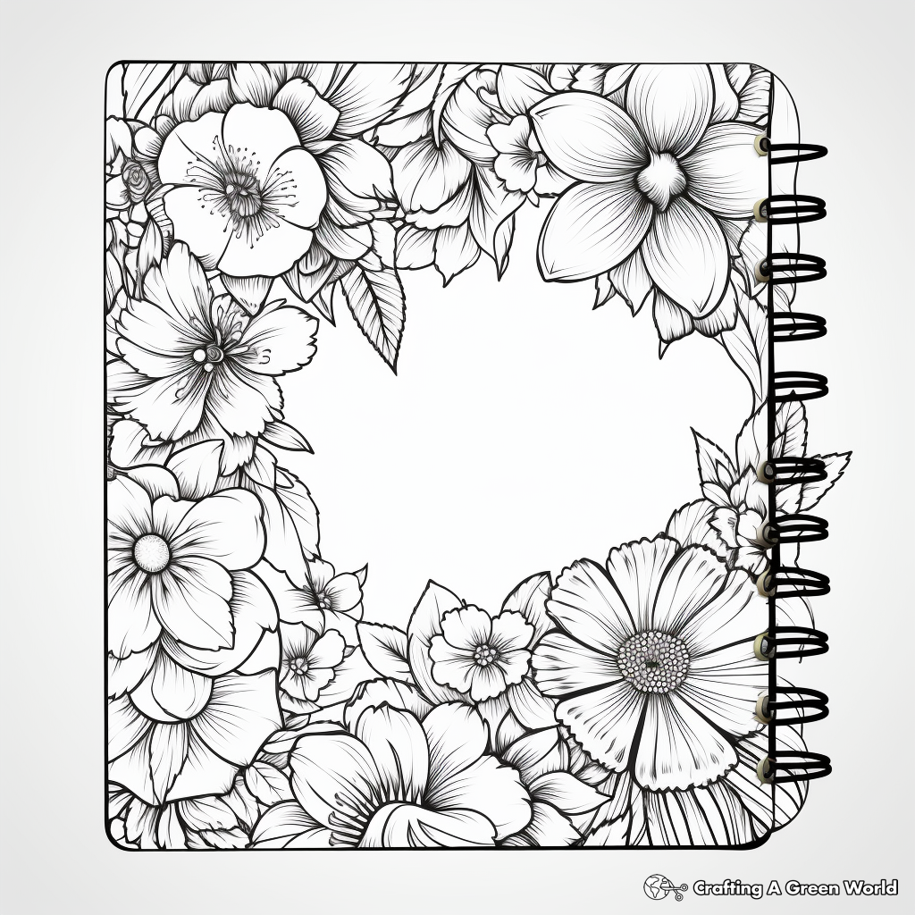 Beautiful Floral Binder Cover Coloring Pages 2