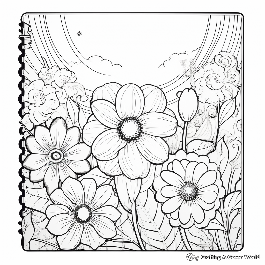 Beautiful Floral Binder Cover Coloring Pages 4