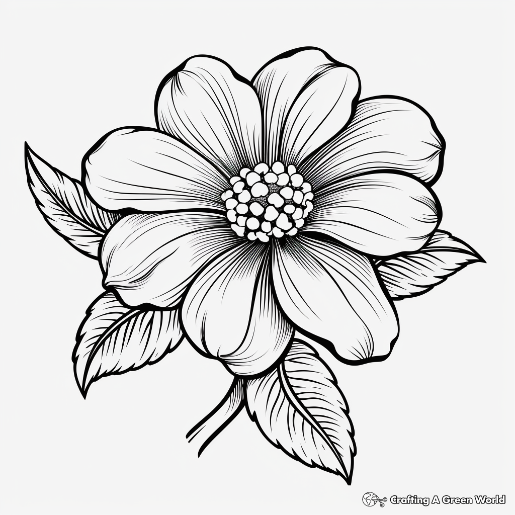 Beautiful Flower Clip Art Coloring Sheets 1